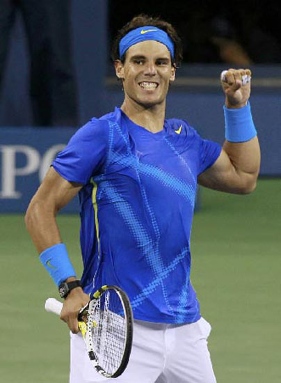 Rafael Nadal of Spain celebrates after defeating Andy Murray of Britain in their semi-final match at the U.S. Open tennis tournament in New York
(Reuters)