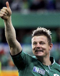 Thumbs up: Ireland's captain Brian O'Driscoll is delighted