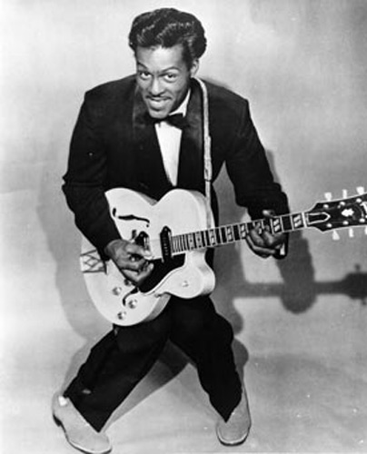 Chuck Berry
The man whom John Lennon said was synonymous was rock 'n' roll could have you dashing to the dance floor with his trademark licks which he played through his on-stage antics just like he was ringing a bell. Born in 1926, Berry mixed spectacular showmanship with his influences like T-Bone Walker (the first musician to play the Blues with and electric guitar) and “the Father of Rhythm & Blues” Jazz band leader Louis Jordan.
The rock and roll pioneer continues to play live at his age and influenced countless rockers, especially AC/DC’s Angus Young who borrowed Berry’s famous duckwalk.
Pic courtesy: www.chuckberry.com