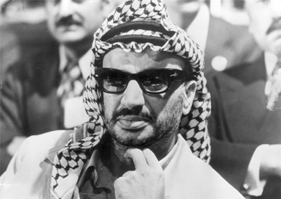 Yasser Arafat (born Mohammed Abed Ar'ouf Arafat) leader of the PLO (Palestine Liberation Organisation), at an Arab Summit conference in Rabat, Morocco, October 28, 1974.