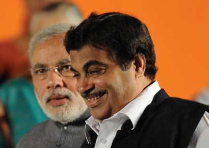Nitin Gadkari and Narendra Modi