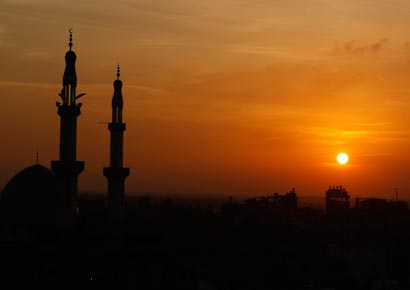 A General view of the border area between Rafah and Egypt in the southern Gaza Strip is seen during sunset in this file photo taken on November 19, 2012