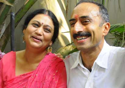A file photo of Shweta Bhatt with husband Sanjiv