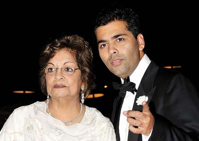 Karan Johar with mother Hiroo