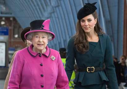 Queen Elizabeth with Kate Middleton
