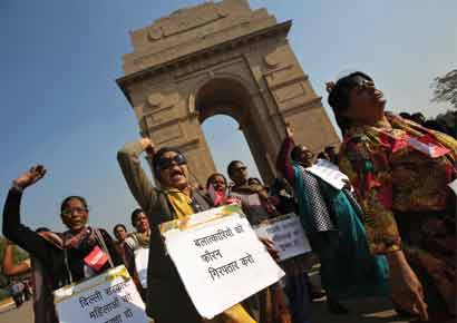 Women protest at India Gate