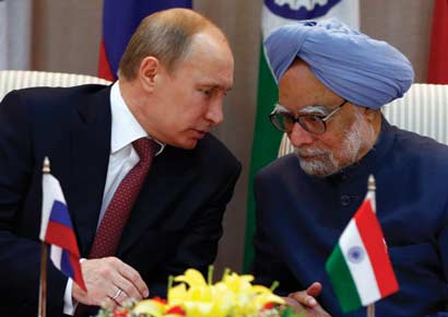 Russian President Vladimir Putin and Prime Minister Manmohan Singh