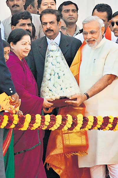 Modi with J Jayalalitha.