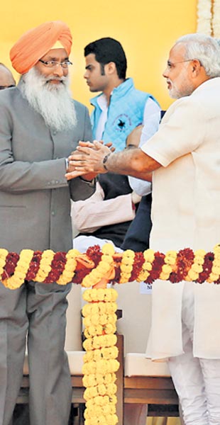 With Prakash S Badal.
