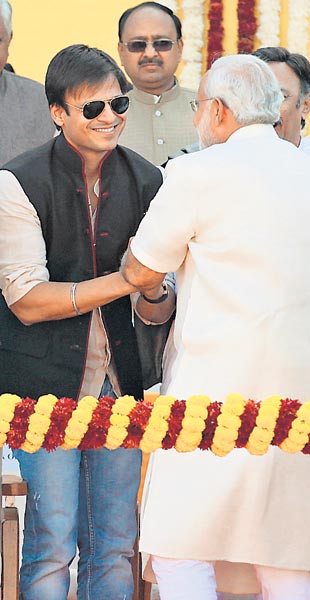 With Bollywood actor Vivek Oberoi.