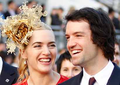 British actress Kate Winslet with her husband Ned Rocknroll