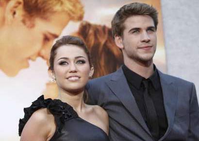 Miley Cyrus with Liam Hemsworth