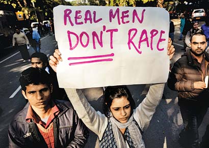 An anti-rape protestor