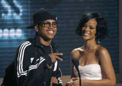 Chris Brown with Rihanna in 2009