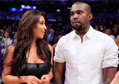 Kanye West with Kim Kardashian