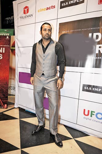 Tennis star Leander Paes at his debut film�s premiere.