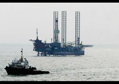 An ONGC-run oil rig in the Arabian Sea.