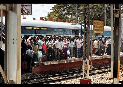 KR Puram railway station.