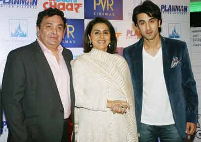 Ranbir Kapoor with mom Neetu Singh and dad Rishi