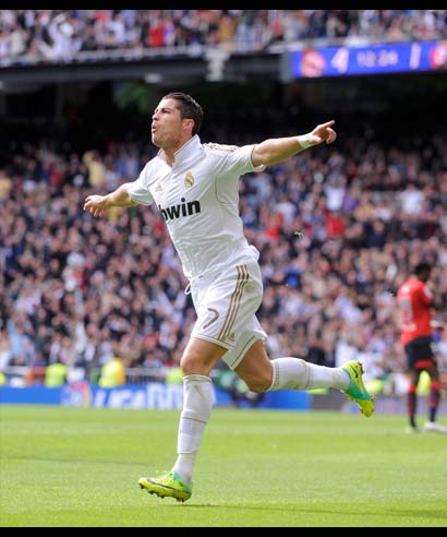 Real Madrid's Cristiano Ronaldo celebrates his goal.