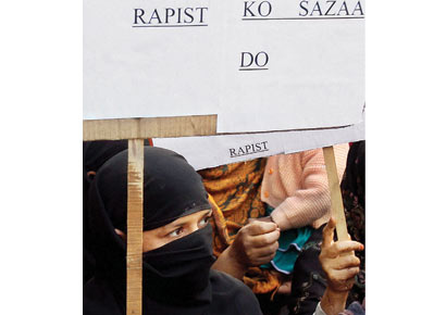 Agitated protestors in Delhi