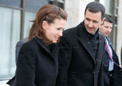 Bashar al-Assad with wife Asma Bashar in a file photo.