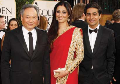 Ang Lee (L) with Tabu (C) and Suraj Sharma 