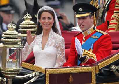 Kate Middleton with Prince William at their wedding