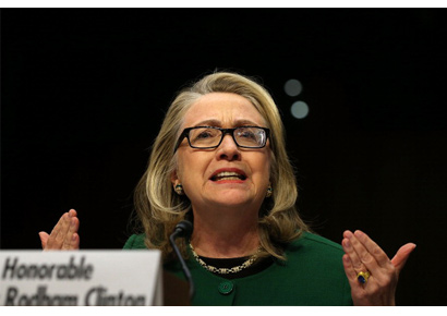 US secretary of state Hillary Clinton testifies before the Senate Foreign Relations Committee about the Benghazi attack in Libya on Wednesday.