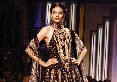 A model in one of Ritu Kumar's creations