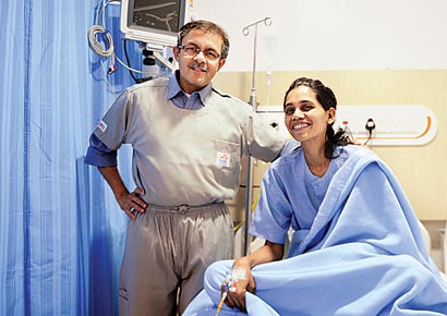 Dr Amit Maydeo with Netra Chowdhary at Global Hospital in Parel.