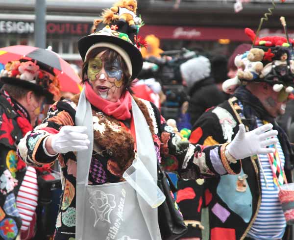 Carnival revellers during the annual Rose Monday (Rosenmontag) carnival parade, an annual tradition since 1823 of celebrating free-spirited merrymaking before the beginning of Lent, in Dusseldorf, Germany, on Monday.
Photo by: Juergen Schwarz/Getty Images
(Getty Images)