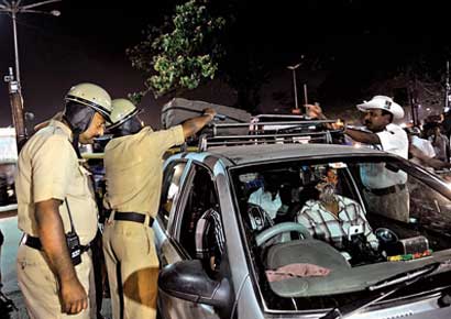 A red alert has been sounded in across the Karnataka, with security at Bangalore International Airport being tightened, following the twin blast at Hyderabad, on Thursday