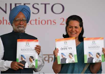 Manmohan Singh with Sonia Gandhi