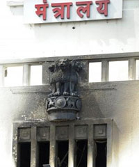 The gutted floors of the Mantralaya building in Mumbai on June 22, 2012. 