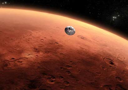 Curiosity approaching Mars