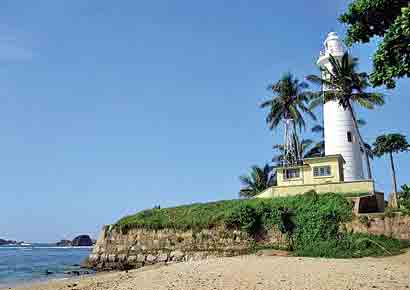 The picturesque light house of Galle, which was built in 1838.