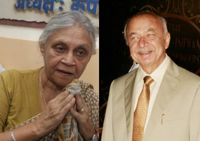 Sheila Dikshit (L) and Sushilkumar Shinde