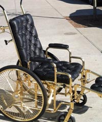 Lady Gaga's gold-plated wheelchair.