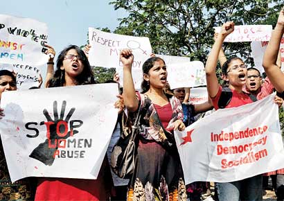 A photo of students protesting against the Delhi gang rape.