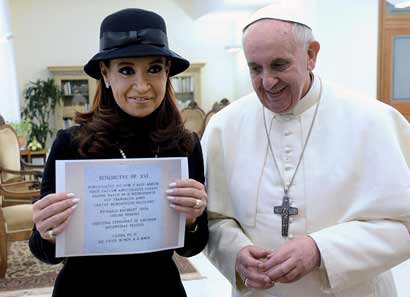 Cristina Kirchner with Pope Francis
