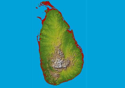 What started the war?
The seeds of the conflict , which was fought intermittently, were sown by the British who ruled Ceylon, as Sri Lanka was then known, till 1948. The 1833 creation of an advisory body to the governor, where there were seats for three Europeans and one each for Sinhalese, Sri Lankan Tamils and Burghers (descendants of European colonists and local women), led to the beginning of hostility between the ethnic groups over representation, especially after it was given on an ethnic basis by British Governor William Manning. The Donoughmore Commission, charged with drafting a Constitution, in 1927 advocated universal franchise and rejected representation on an communal basis. Both recommendations were critised by the Tamils who realised they would be reduced to a minority.
The Soulbury Commission, which paved the way for the nations dominion status, saw the rejected Tamilian proposal that there should be 50-50 representation (50% for the Sinhalese, 50% for all other ethnic groups, including Tamils) in Ceylon.
(Daniel Pinto/DNA) A topographical map of Sri Lanka