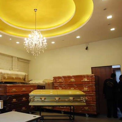 A file photo of the coffin of the Delhi gang-rape rape victim at a funeral parlour in Singapore.