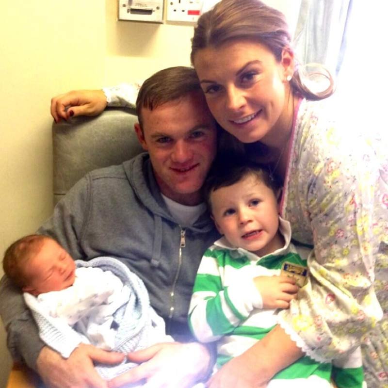 Wayne Rooney tweets picture of his happy family after birth of son Klay