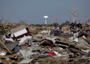 A powerful tornado ripped through an Oklahoma City on Monday
