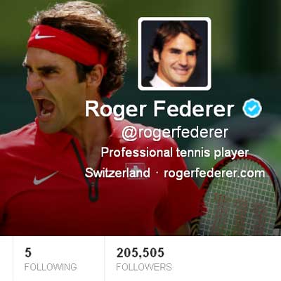 Roger Federer is now on Twitter; joins Rafael Nadal, Novak Djokovic on the social media site