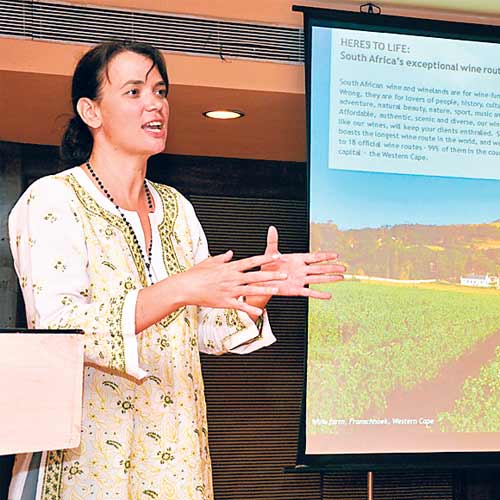 Hanneli Slabber, country manager India, South African Tourism at the 'Learn South Africa Training Programme' in the city.