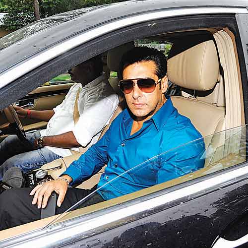 Actor Salman Khan leaves the sessions court after the hearing of his hit-and-run case on Friday.