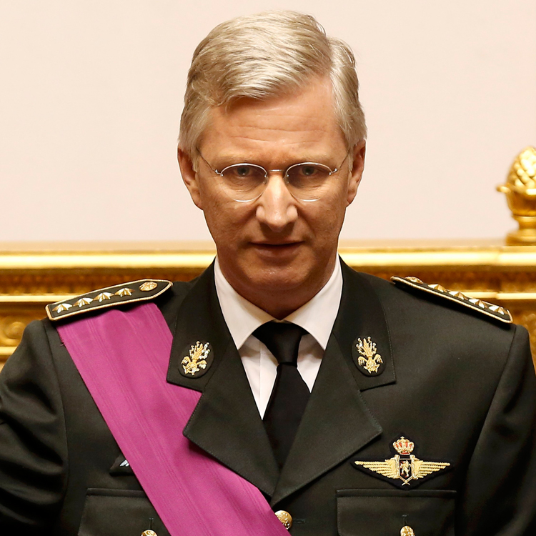 King Philippe of Belgium takes the oath during a swearing in ceremony at the Belgian Parliament in Brussels.