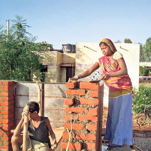 Vali, a 21-year-old trainee from Tanda village in Dahod, at work.